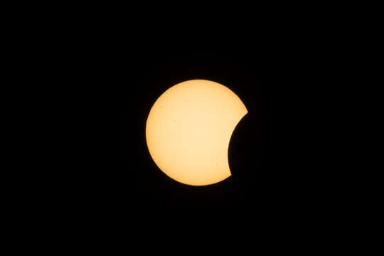 Different phases of the total solar eclipse that was seen in August 2026 in Asturias, a province of Spain