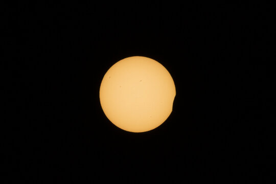 Different phases of the total solar eclipse that was seen in August 2026 in Asturias, a province of Spain