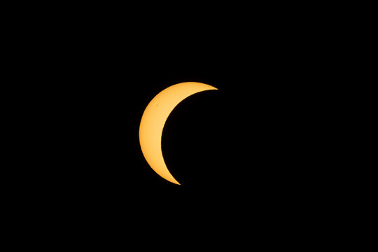 Different phases of the total solar eclipse that was seen in August 2026 in Asturias, a province of Spain