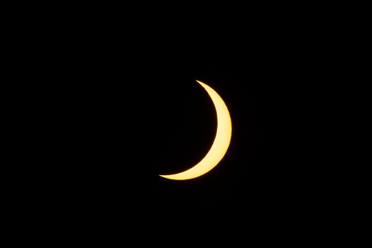 Different phases of the total solar eclipse that was seen in August 2026 in Asturias, a province of Spain