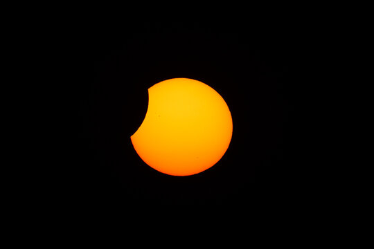 Different phases of the total solar eclipse that was seen in August 2026 in Asturias, a province of Spain
