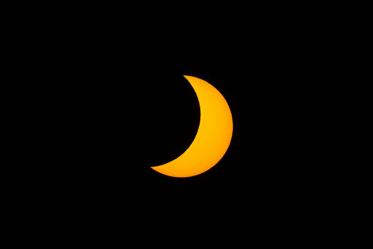 Different phases of the total solar eclipse that was seen in August 2026 in Asturias, a province of Spain