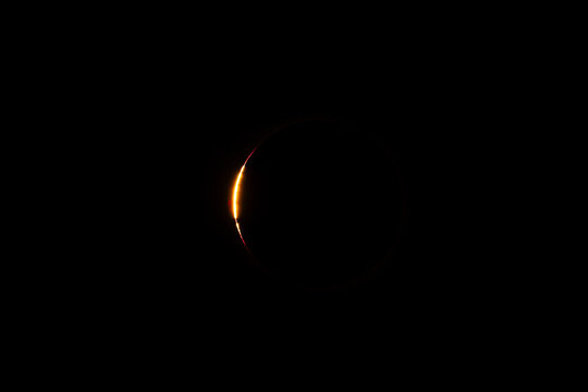 Different phases of the total solar eclipse that was seen in August 2026 in Asturias, a province of Spain