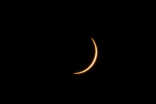 Different phases of the total solar eclipse that was seen in August 2026 in Asturias, a province of Spain