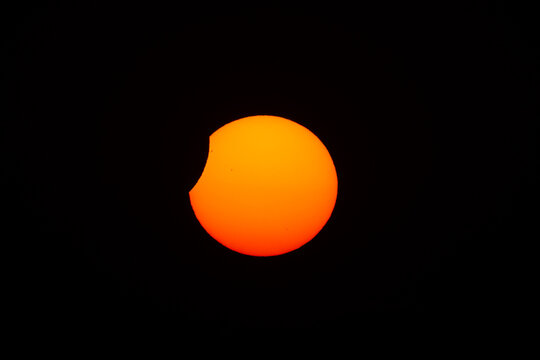 Different phases of the total solar eclipse that was seen in August 2026 in Asturias, a province of Spain