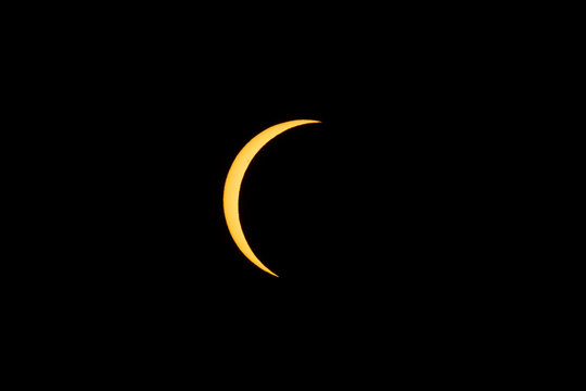 Different phases of the total solar eclipse that was seen in August 2026 in Asturias, a province of Spain