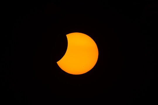 Different phases of the total solar eclipse that was seen in August 2026 in Asturias, a province of Spain