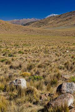 Peru, South America: breathtaking landscape in the Salinas y Aguada Blanca National Reserve with views of volcanoes from Mirador Chucura at Patapampa pass