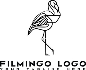 Naklejka premium flamingo silhouette vector