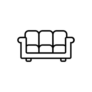Red Sofa Furniture Icon for Living Room Interior