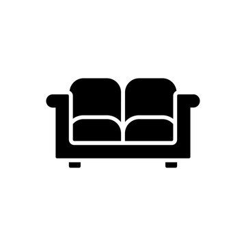Comfortable two seater sofa loveseat couch icon vector illustration