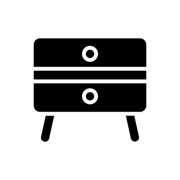 Nightstand bedside table with two drawers icon vector illustration