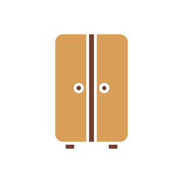 Two Door Wardrobe Furniture Icon for Home Storage