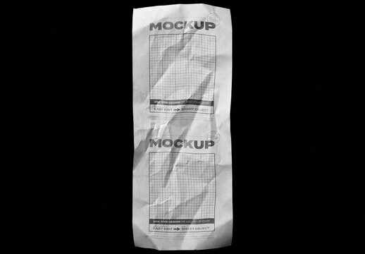 Restaurant Receipt Ticket Crumpled Marks Mockup