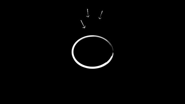 Focus on the target with this dynamic red hand-drawn circle and arrow animation, perfect for highlighting key details in your edits. on transparent background. seleted any object marking.