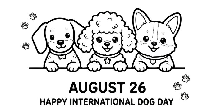 August 26 International Dog Day Two Fluffy Dogs