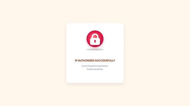 IP Address Security Block Authorization UI Animation Firewall Access Control Interface 4K