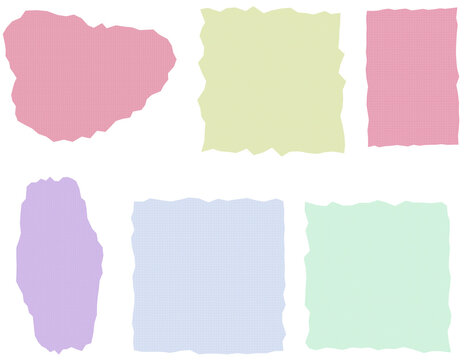 Torn Paper Shapes Set &ndash; Pastel Graph Paper Square, Blob and Organic Ripped Edge Elements