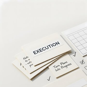 Project Planning and Execution Strategy on White Background