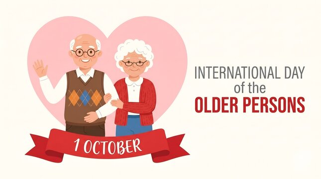 International Day of Older Persons: Happy Elderly Couple Waving