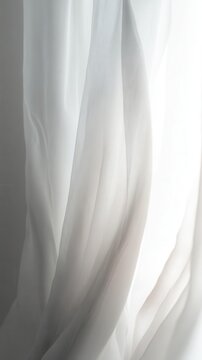 White Sheer Fabric Folds with Soft Natural Light Vertical Background