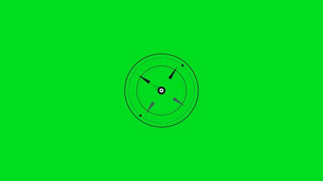 A digital circular aiming reticle displayed over a bright green background