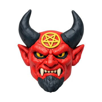 PNG Colorful devil mask sculpture
