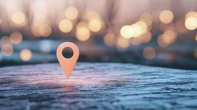 Social Media and Sharing Location Icon A bright location marker paired with a social sharing symbol, representing connected platforms and check in features.