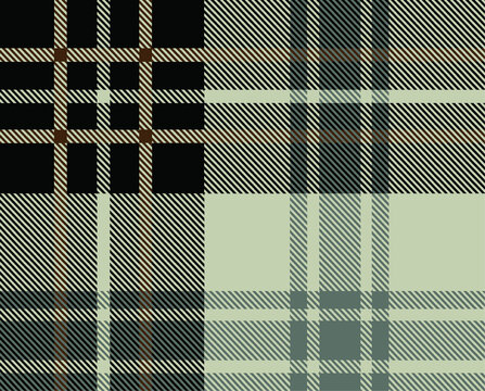 Four plaid fabric patterns in muted earth tones with intersecting lines and texture