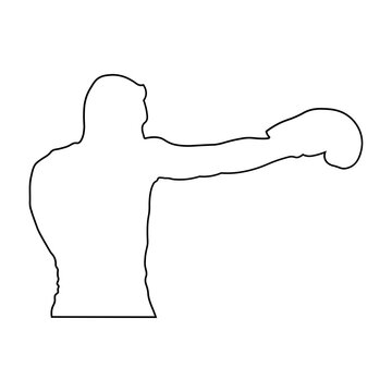Line Sketch of a Male Boxer.