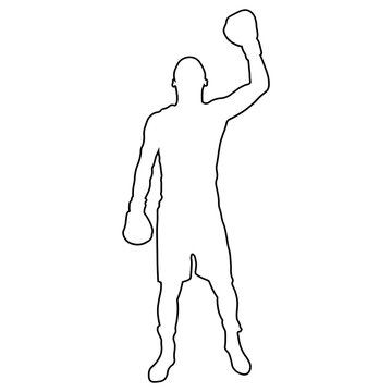 Line Sketch of a Male Boxer.