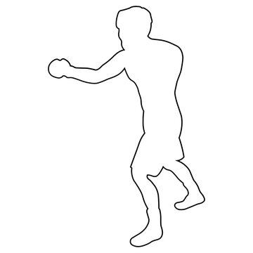 Line Sketch of a Male Boxer.