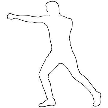 Line Sketch of a Male Boxer.