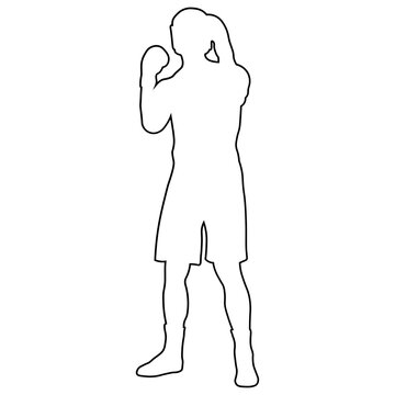 Line Sketch of a Male Boxer.