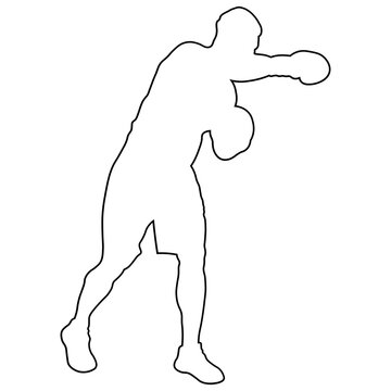 Line Sketch of a Male Boxer.