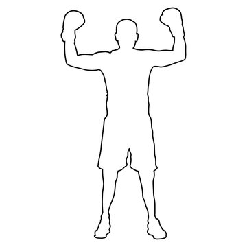 Line Sketch of a Male Boxer.