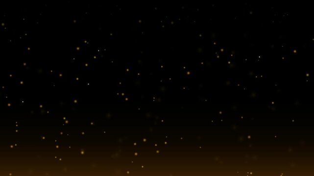 Abstract Animated Golden Particles Rising Upward for Birthday, Holiday Celebrations and Festive Events with Dark Bokeh Background