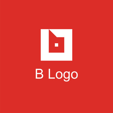 Ilustra&ccedil;&atilde;o vetorial de logotipo da letra B em quadrado vermelho