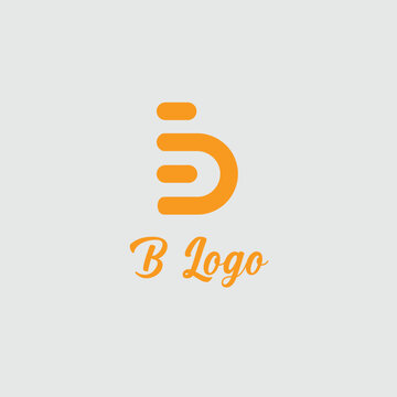 Design de emblema da letra B com listras laranjas