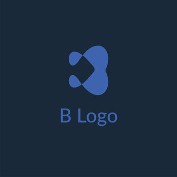 Design de logotipo abstrato da letra B com &oacute;rbita azul