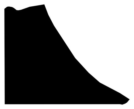 A contour map of Anseba Region. Eritrean region silhouette