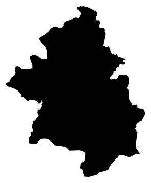 A contour map of Kankan Region. Guinean region silhouette