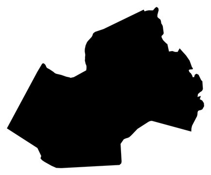 A contour map of Agn&eacute;by Region. Ivorian region silhouette
