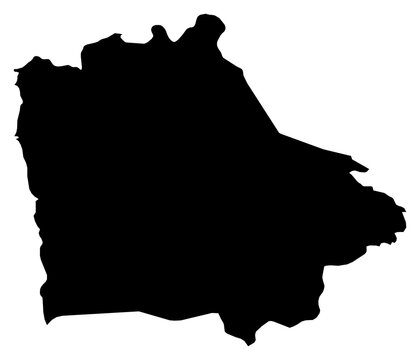 A contour map of Worodougou Region. Ivorian region silhouette