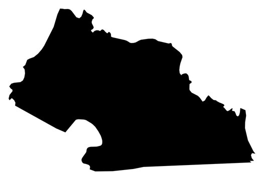 A contour map of Grand Gedeh County. Liberian county silhouette