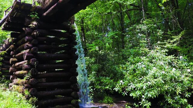 The Historic Flume at The Mingus Grist Mill, Great Smoky Mountains National Park, North Carolina, USA