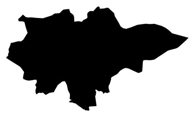 A contour map of Mopti Region. Malian region silhouette © Ungrim