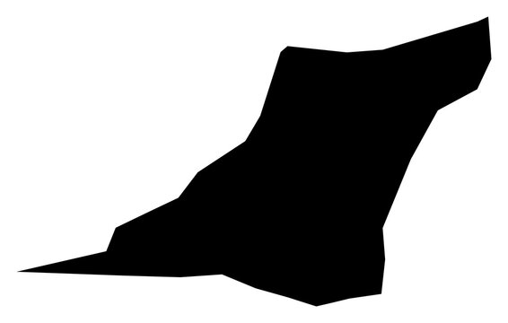 A contour map of Zawiya Governorate. Libyan governorate silhouette