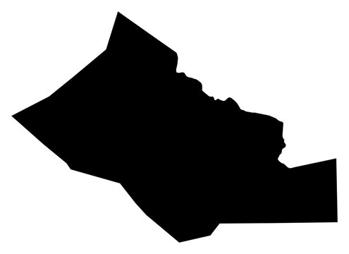A contour map of Kidal Region. Malian region silhouette