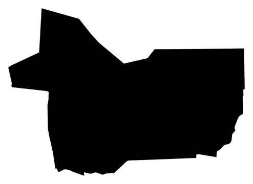 A contour map of Gao Region. Malian region silhouette